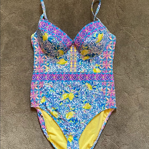 Lilly Pulitzer Zest for Life Swimsuit and Sarong - Picture 2 of 4